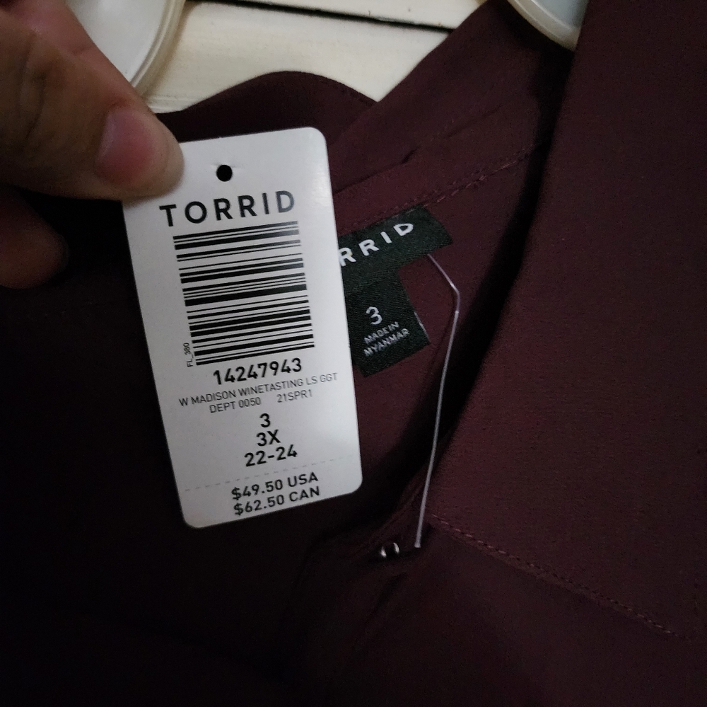 Plum Button Up Torrid Blouse